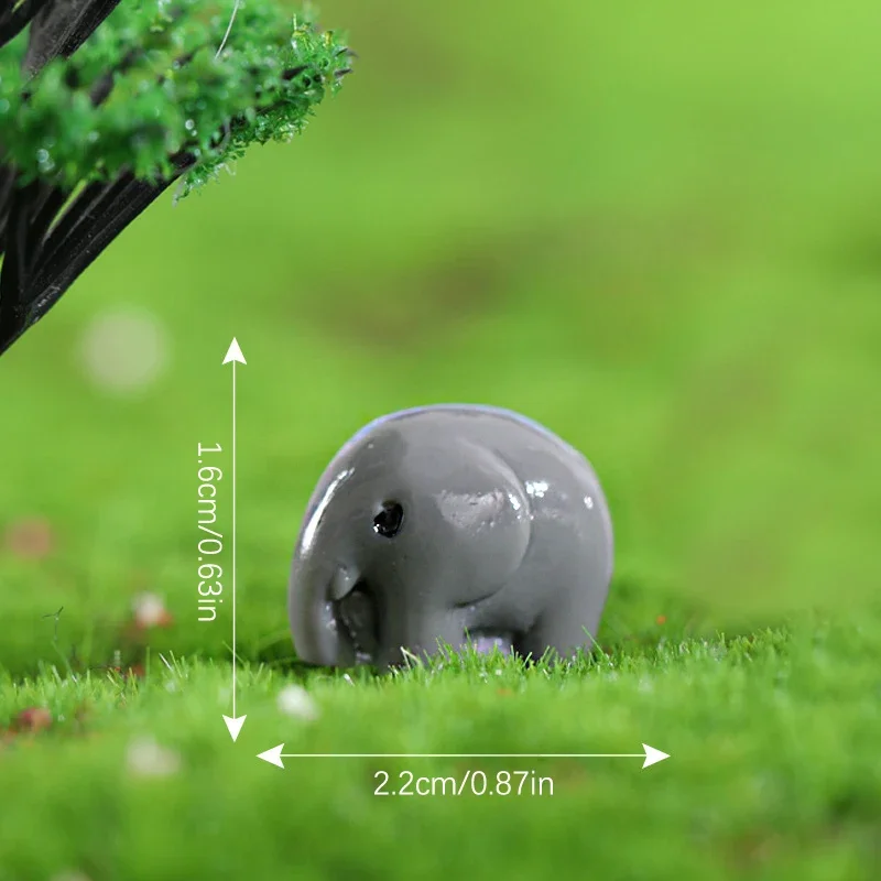 Thailand Elephant Animal Model Couple Small Elephants Statue Figurine Crafts Ornament Miniature DIY Home Room Garden Decor