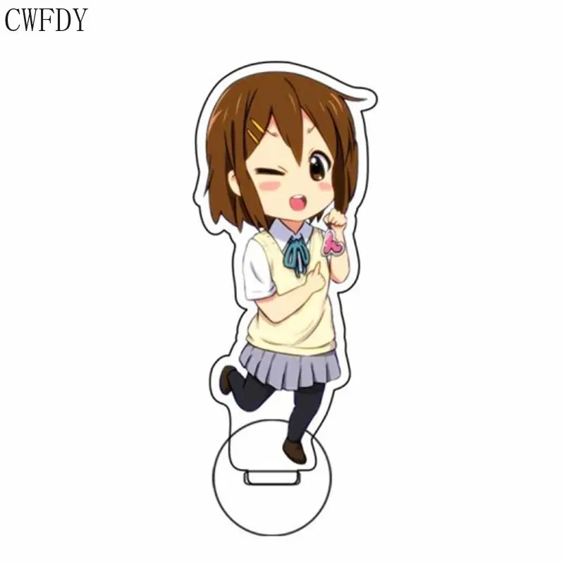 Cute K-ON! Figures Arcylic Stand Hirasawa Yui Akiyama Mio Nakano Azusa Anime Keychain Desk Display Collection Charm Llavero 10CM