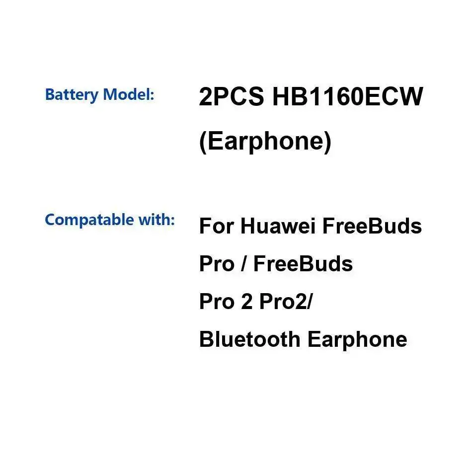 Écouteurs Bluetooth pour Huawei Freebuds Pro 2 Pro2, 2 pièces, batterie HB1160ECW, bonnes performances à basse température