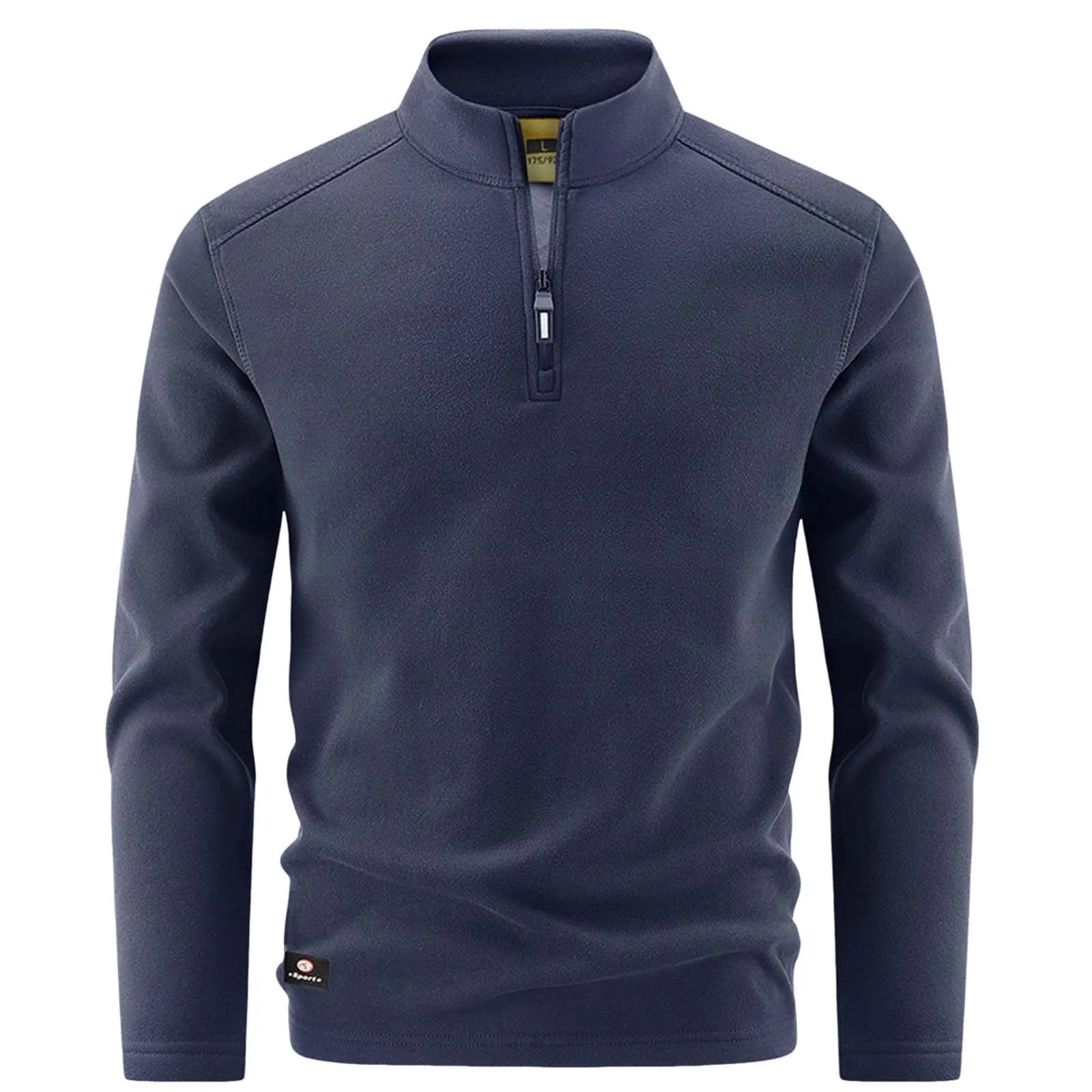 

Oversized Vintage Tunic Sweatshirt Men's Half Zipper Hoodless Sweater Solid Color Half Zipper Vertical Big And Tall Hoodie