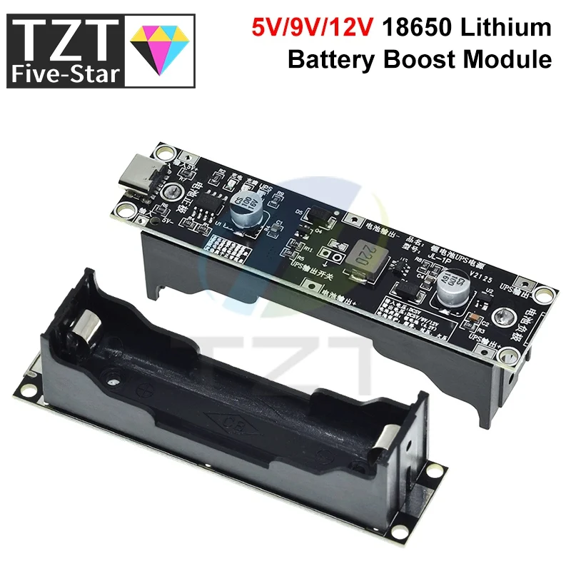 5V 9V 12V 18650 Lithium Battery Boost Step Up Module UPS Uninterruptible Power Supply Module Charge Discharge the Same Time 1A