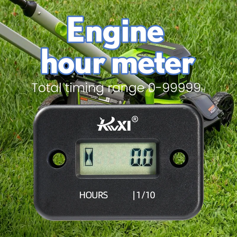 LSQ-01 Tachometer Hour Meter Digital Display for Chainsaw Lawnmover Motorcycle Digital Board Hour Counter Battery Replaceable