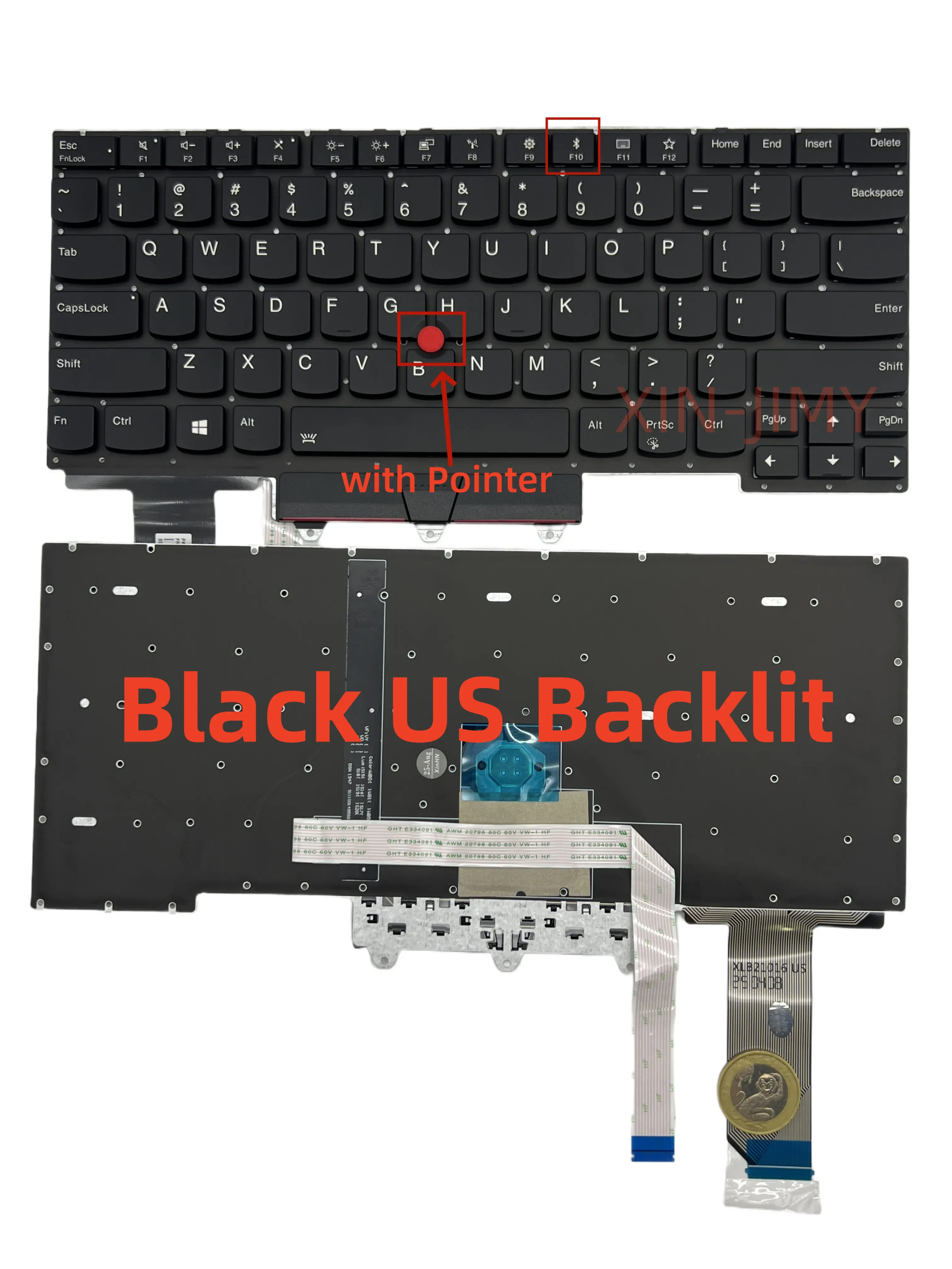 

Черная клавиатура для ноутбука Lenovo ThinkPad E14 R14 Gen1/S3 GEN2, раскладка с подсветкой, блокнот Poninte