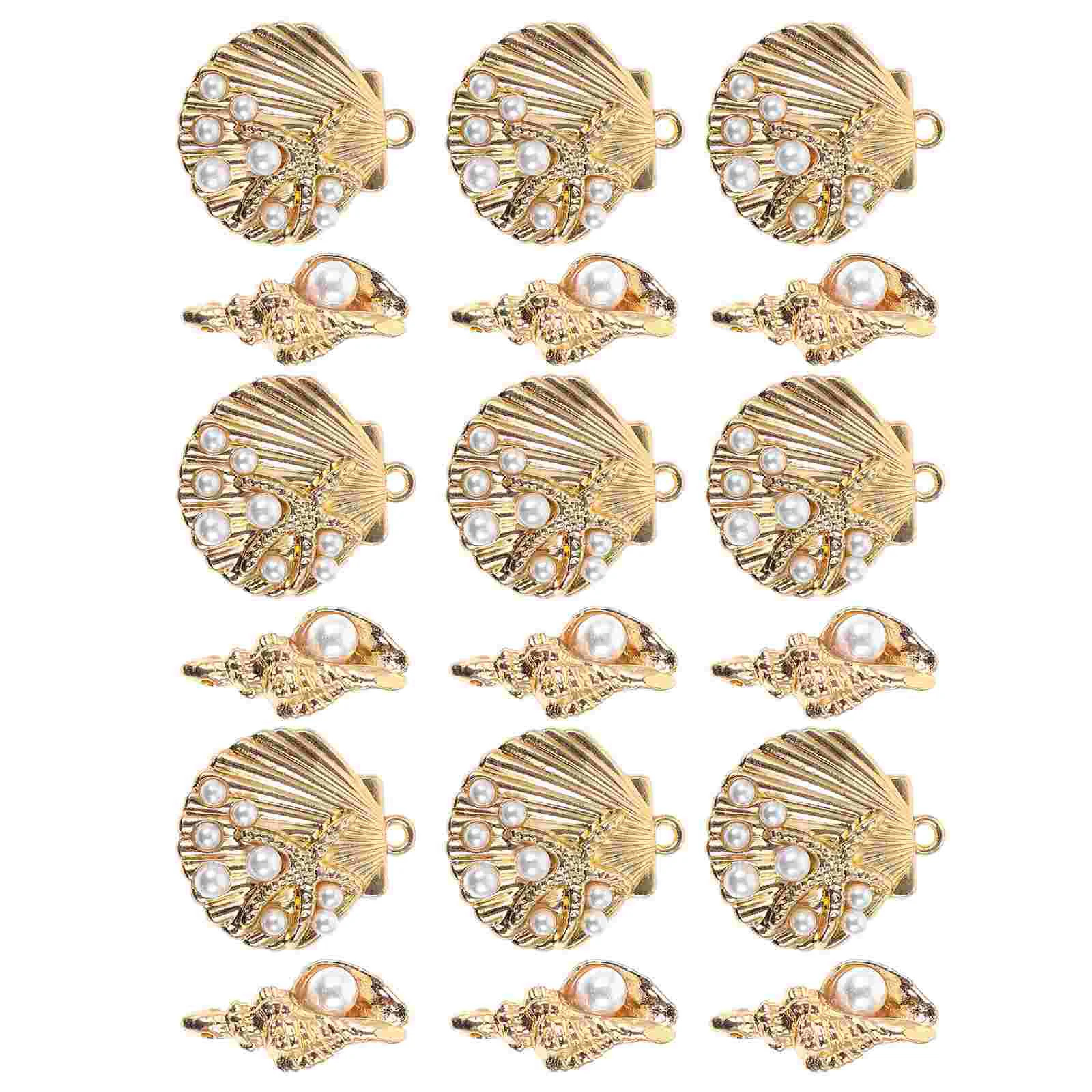 20pcs Seashell Conch Pendant Alloy Charms Jewelry Making Materials Vintage Necklace Earring Components Sea Shell Decor