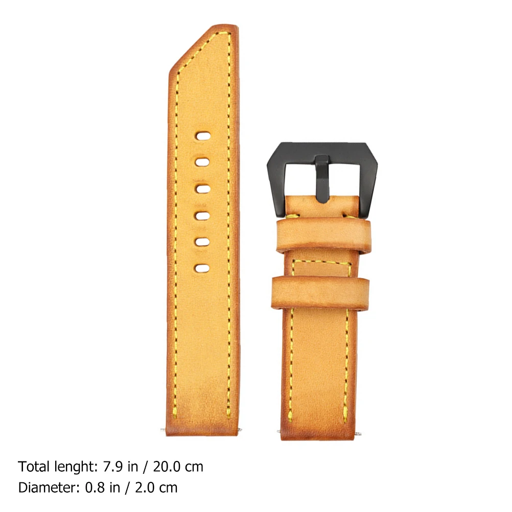 

Watch Yellow Adjustable Cowhide Wristb Classic Retro Straps Durable Comfortable Mens Wristb For Watch