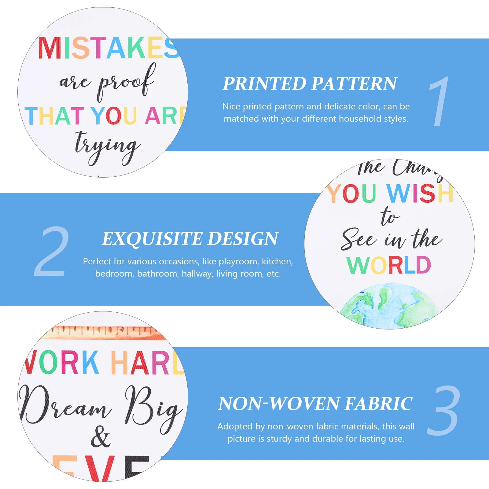 

6 Pcs Decorative Paintings 20x25cm Custom Canvas Art Kids Playroom Bedroom Wall Art DIY Motivational