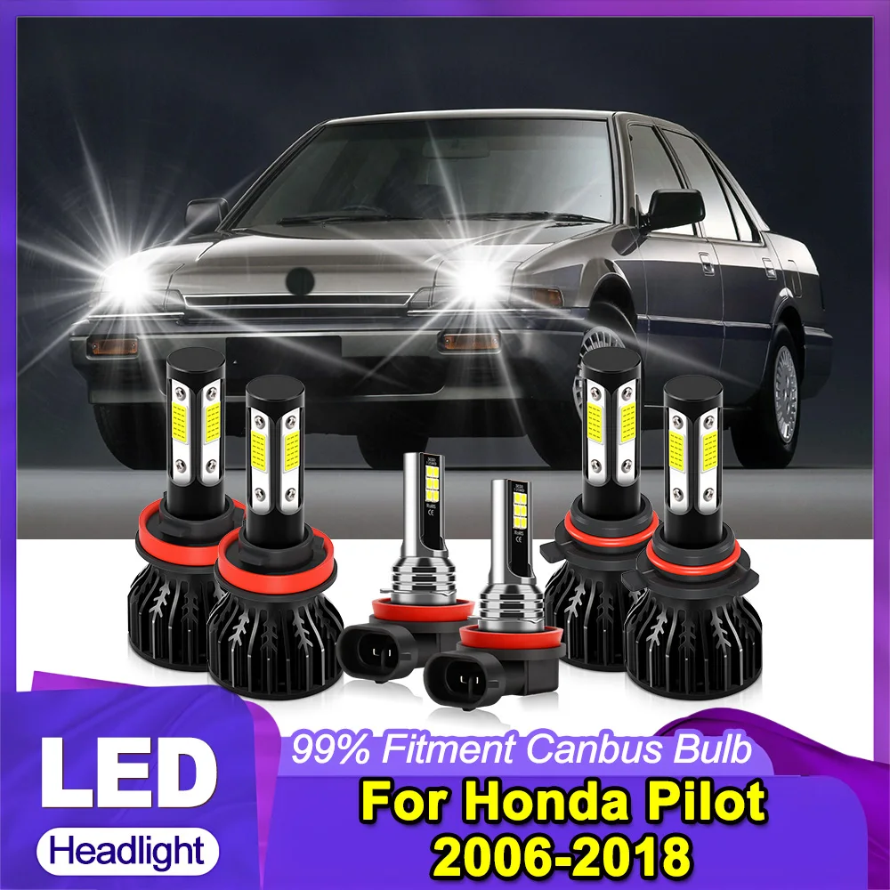 

Автомобильные светодиодные фары 6000K белые COB чипы 60000LM дальнего ближнего света противотуманные фары Plug and Play для Honda Pilot 2006-2017 2018