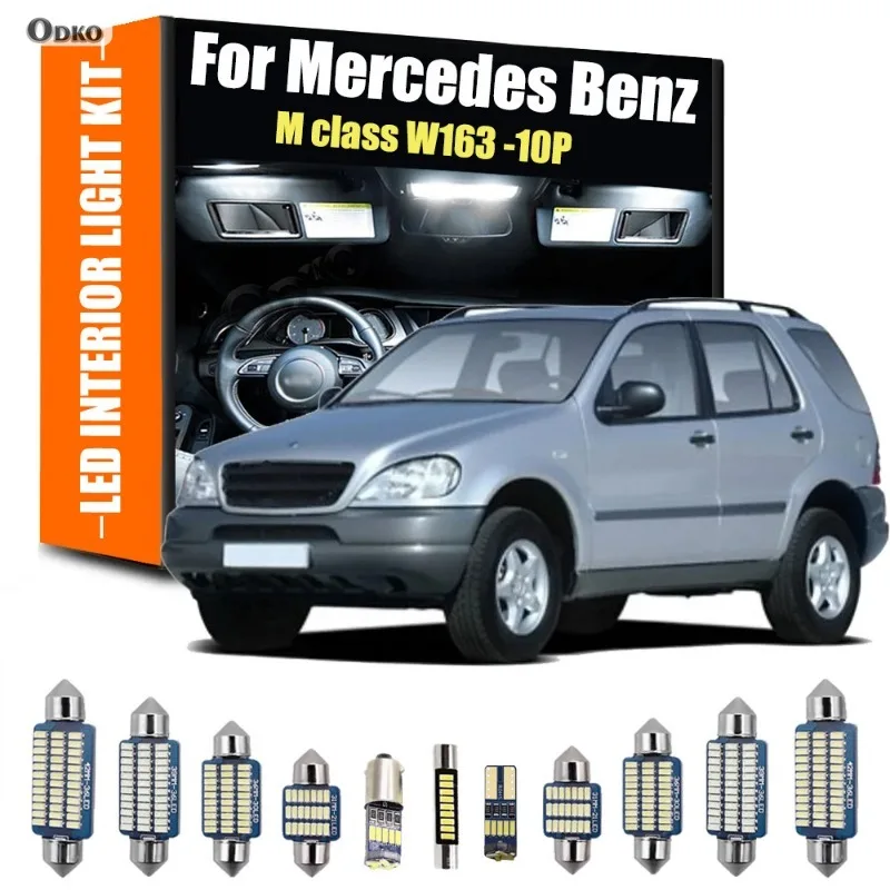 

Для Mercedes Benz M class W163 10 шт. светодиодный комплект внутреннего освещения для автомобилей, запчастей и аксессуаров, сигнальная лампа, автомобильные фары