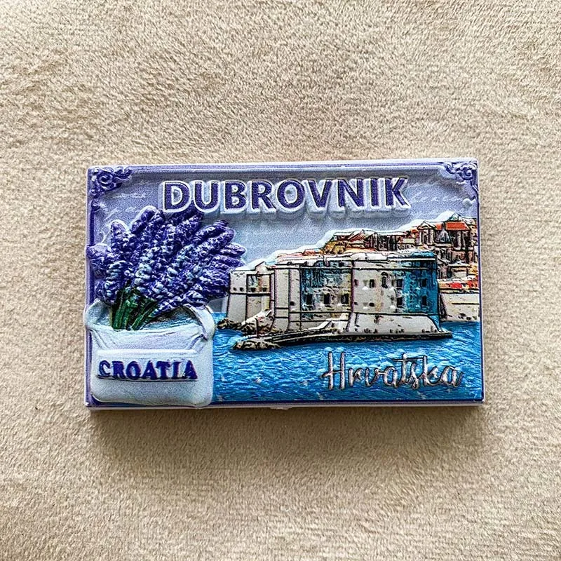 

Old Town Dubrovnik City Architecture Cultural and Creative Home Decorations 3D Hand-painted Fridge Magnets Travel Souvenirs