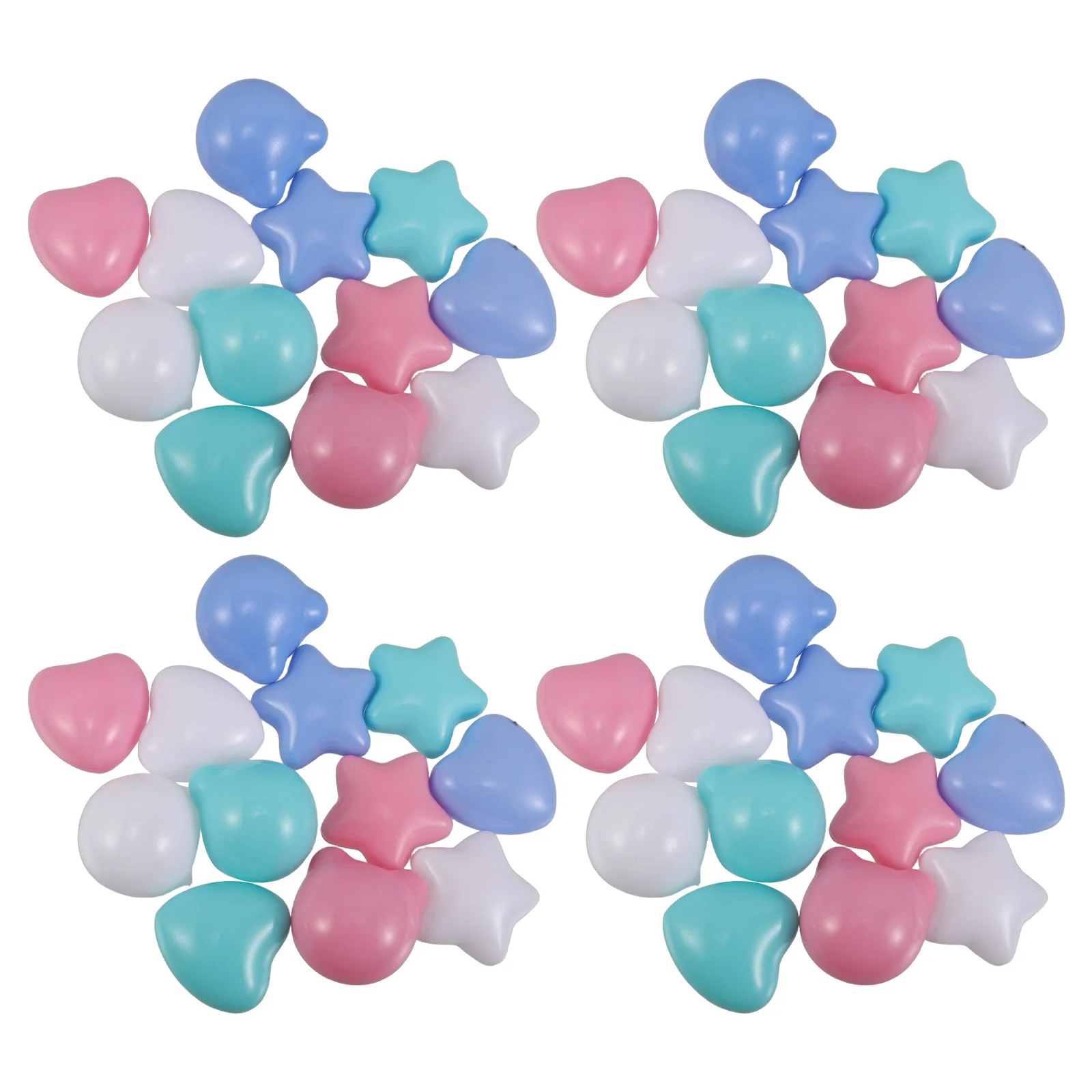 120Pcs Durable Star Heart Bear Plastic Balls for Kids Ball Pit Play Tents Tunnels Indoor Ocean Pool Party Decor