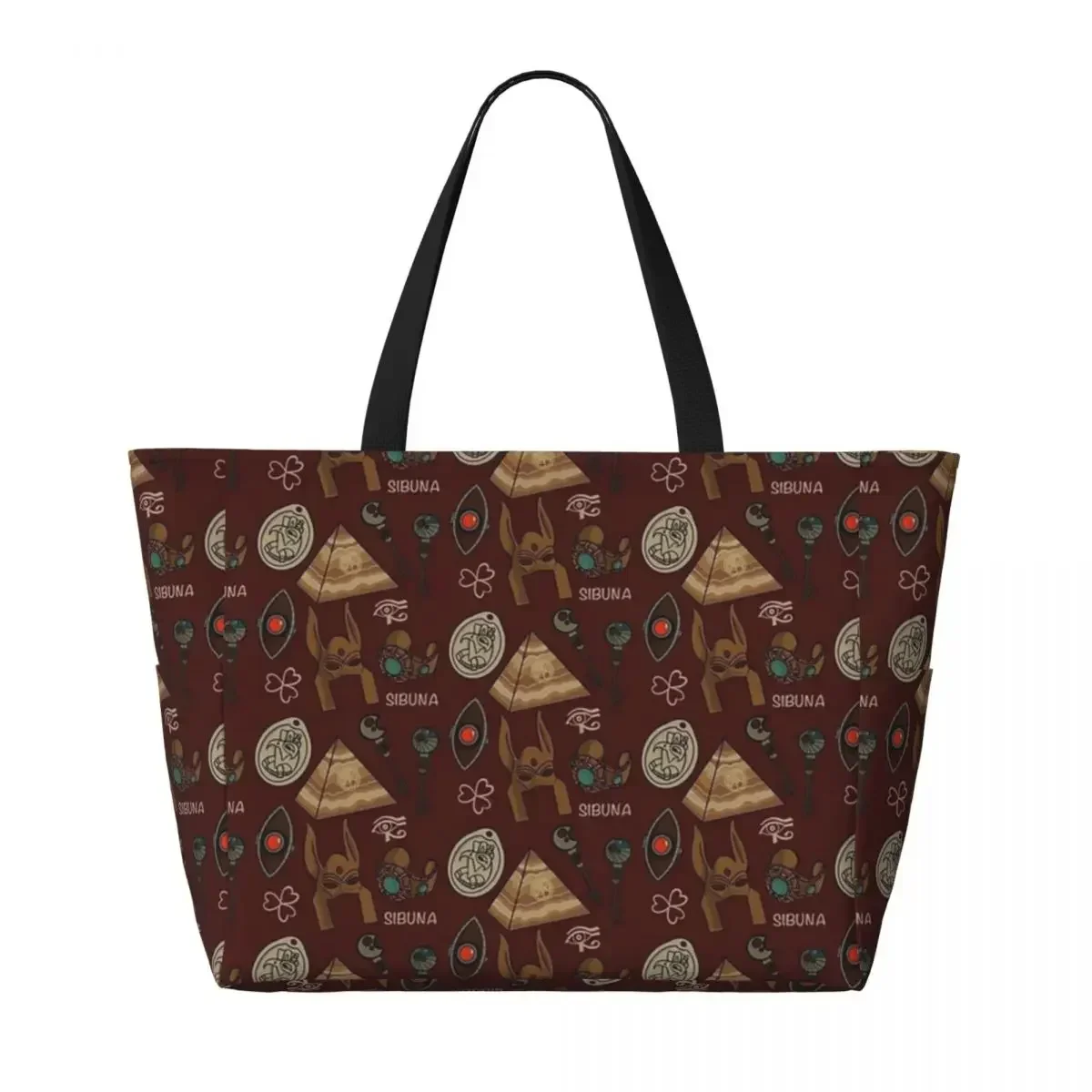 House Of Anubis Pattern Beach Travel Bag, Tote Bag Retro Large Capacity Out Shoulder Bag Multi-Style Pattern