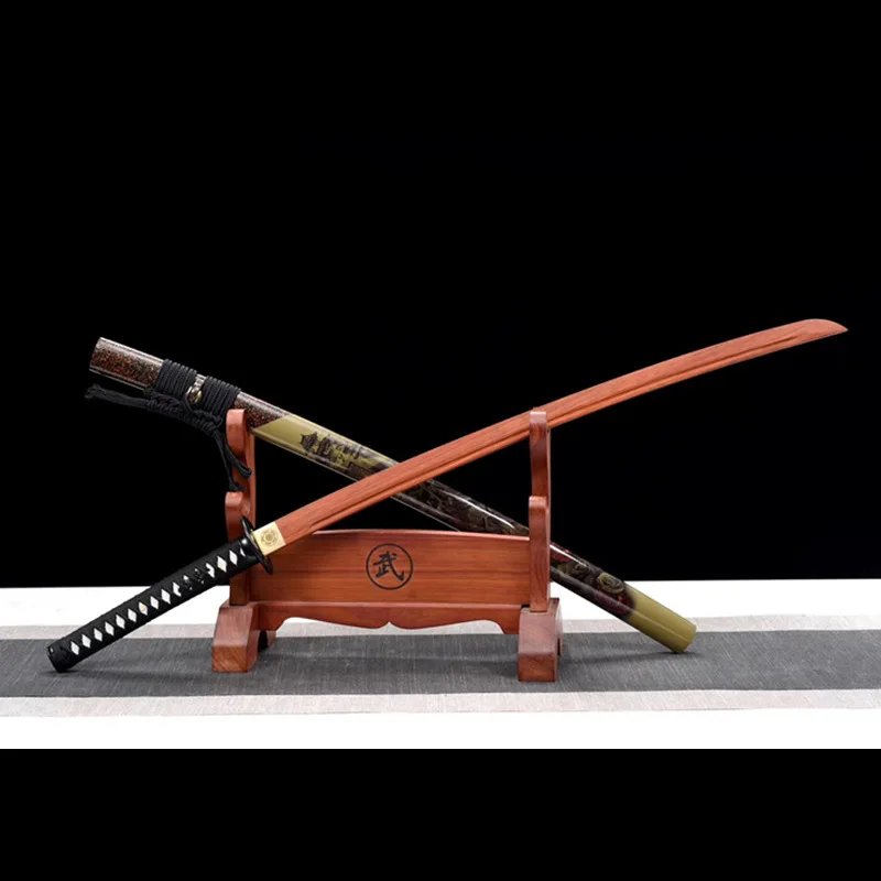 Nieuwe Uchigatana Katana Samurai Blade Met Schede Houten Mes Mahonie Japanse Igai Bushido Praktijk Zwaard Speelgoed