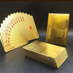 New Gold Currency Pattern Golden Playing Cards Waterproof PET/PVC Plastic Poker Dollars EUR JPY GBP Gold Foil Poker Card Europe