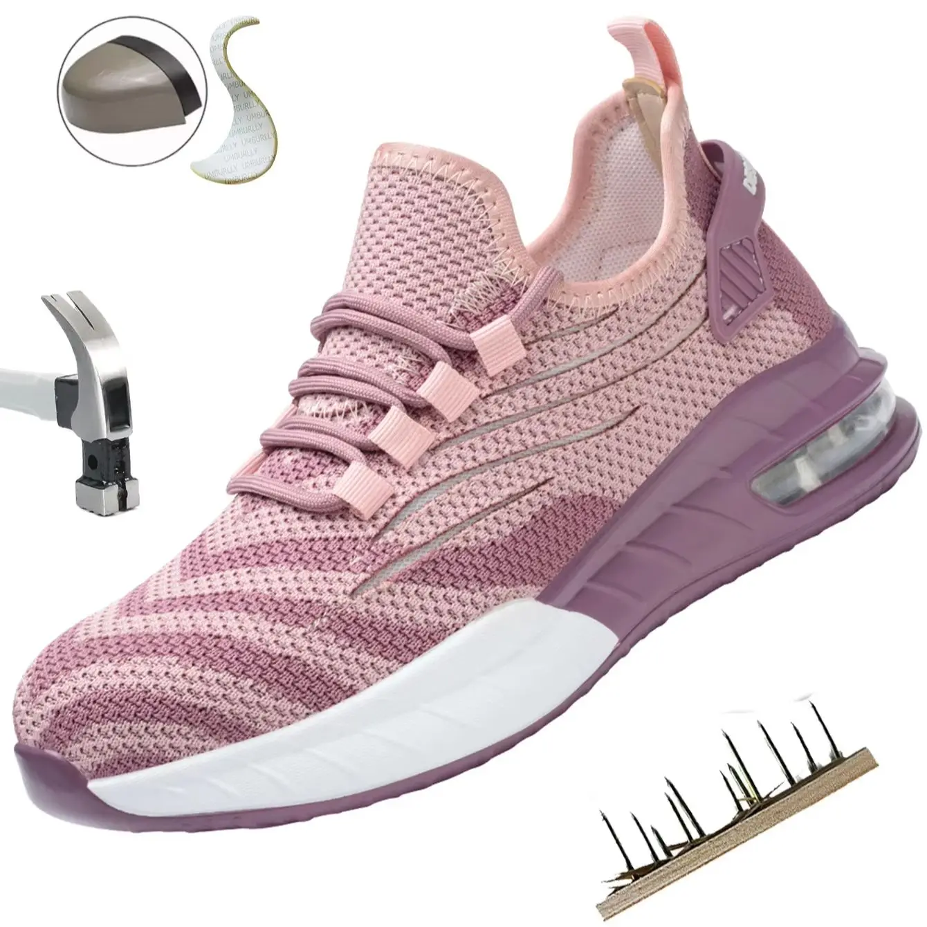 

New Women Safety Shoes Anti-smash Anti-puncture Work Shoes Breathable Lightweight Work Sneakers Indestructible Women Shoes Boots
