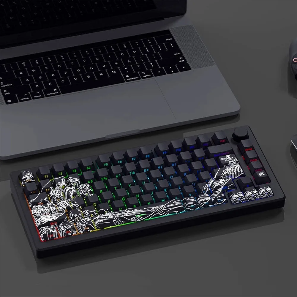 

Ukiyo-e original side-engraved transparent keycap PBT creative personality sublimation customization atk68/75/108/key