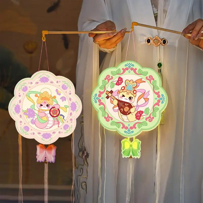 2025 год змеи, комплект материалов для фонаря, год змеи, тема Дуньхуан, ручной светодиодный светильник, декор для китайского весеннего фестиваля