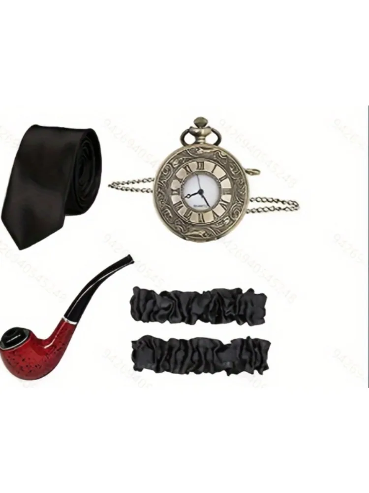 Pesenar 1920s Herren Gatsby Gangster Kostüm alten Mann Kostüm Opa Zubehör mit Zeitungs jungen Hut Fliege Brille gesetzt