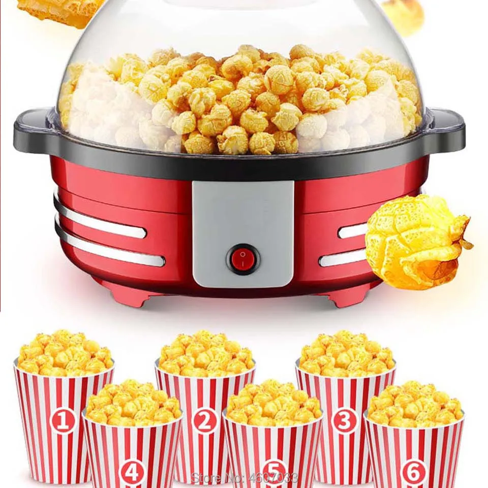 5L large capacity Electric Corn popcorn Maker Household Automatic Hot Air Popcorn Making Machine DIY Corn Popper can barbecue