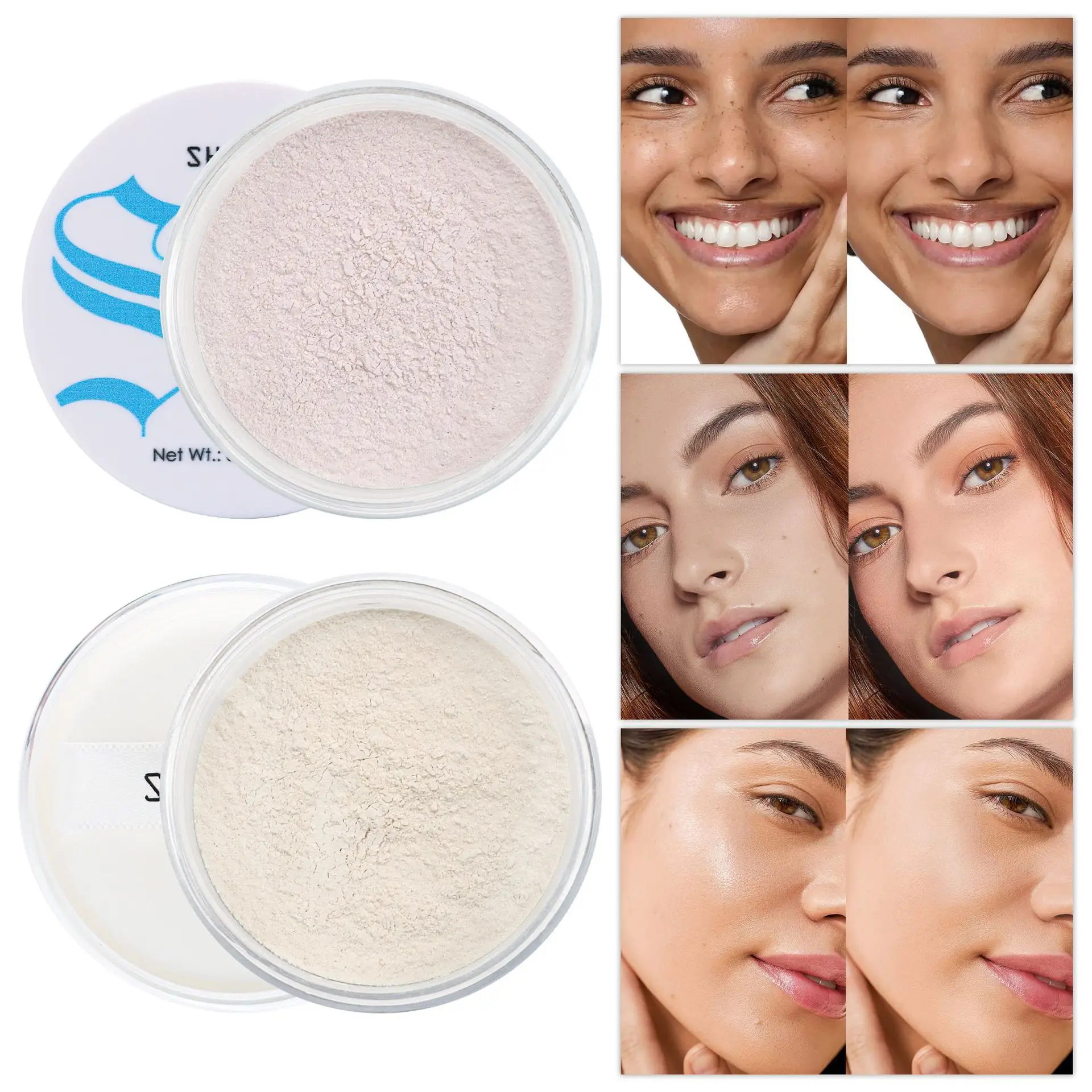 Matujący puder sypki w proszku bananowy wodoodporny odporny na pot puder korekcyjny naturalny przezroczysty puder do konturowania puder utrwalający makijaż twarzy