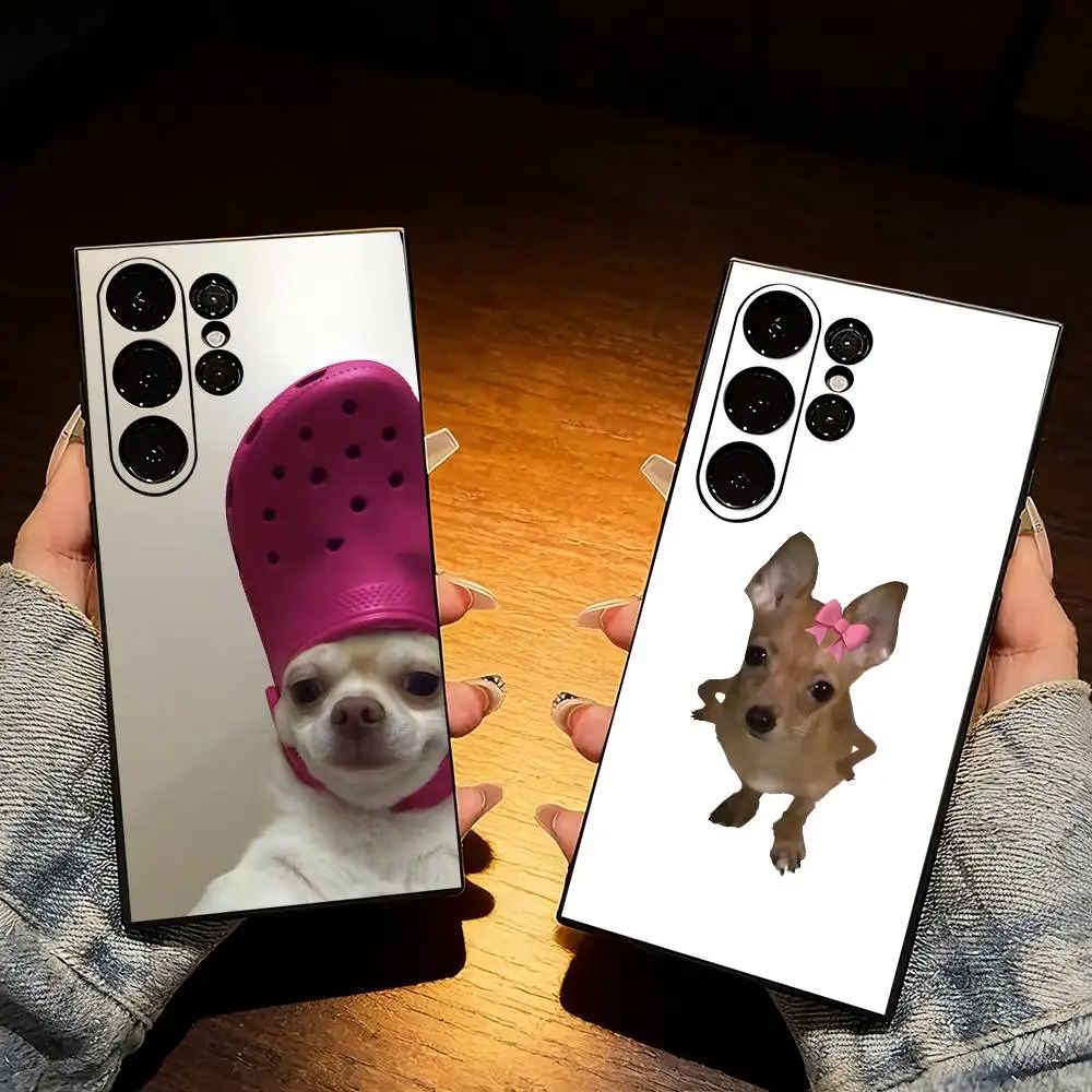 

C-Chihuahua Funny Memes Phone Case For Samsung S25,S24,S21,S22,S23,S20,Ultra,S26,Plus,Fe,Note,5G Black Cover