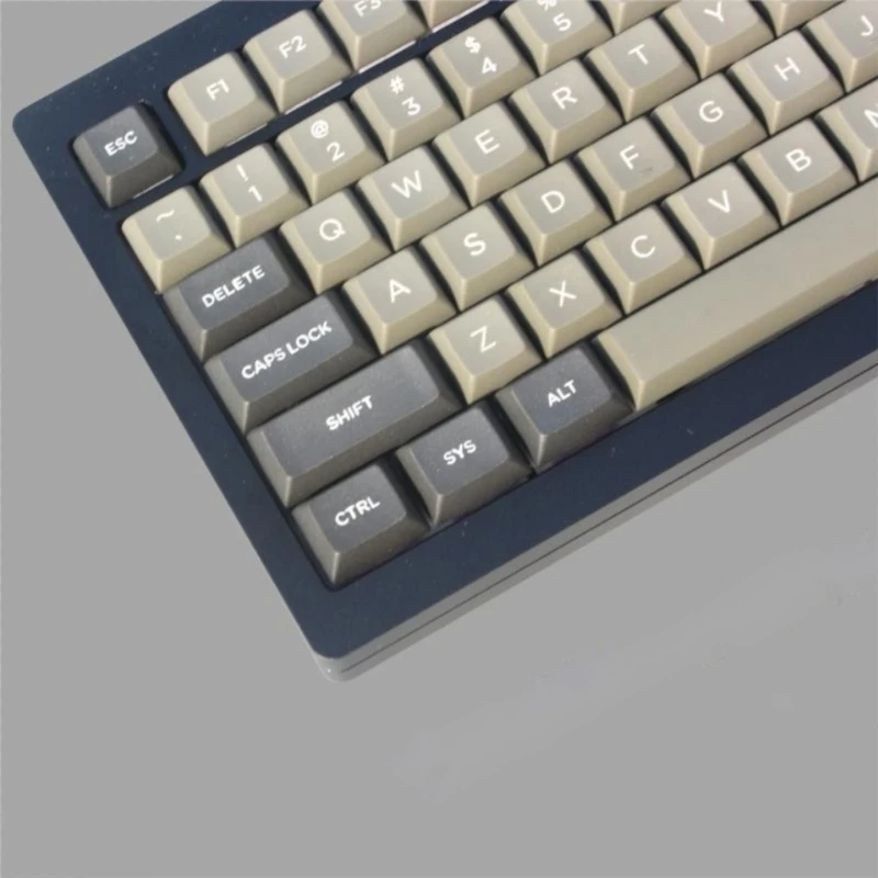 130PCS Keycaps Two-color Gray DSA Keycap Set For 64/96/980/104/108