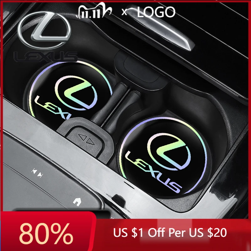 

Горячая новинка 2026: Наклейки для интерьера автомобиля (2 шт.), коврик для подстаканника, аксессуары для хранения в салоне авто для Lexus FSPORT LBX NX RX 350h 450h ES