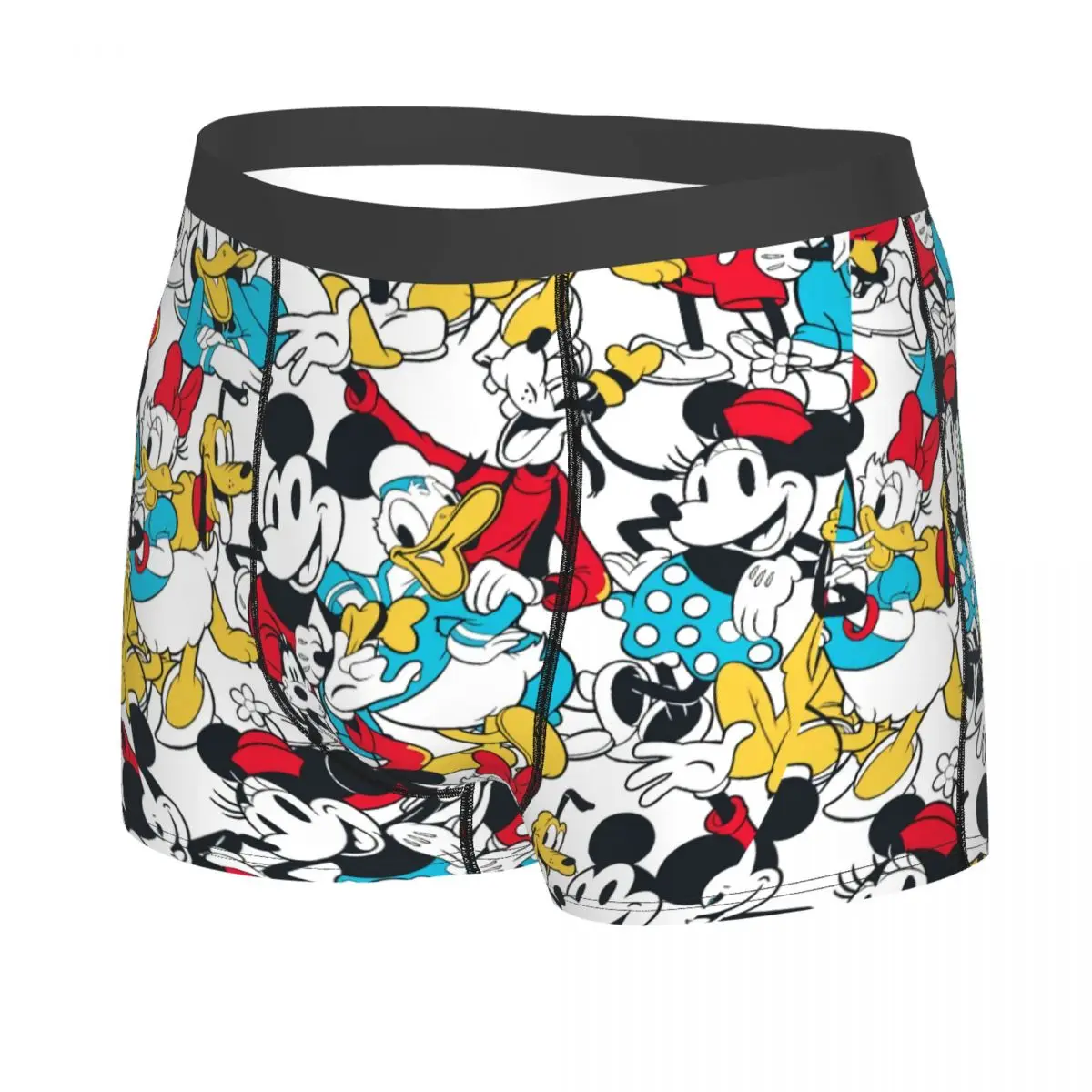 Custom Mickey Mouse Donald Duck Cartoon Underwear Men Stretch Boxer Briefs Shorts Panties Soft Underpants For Homme