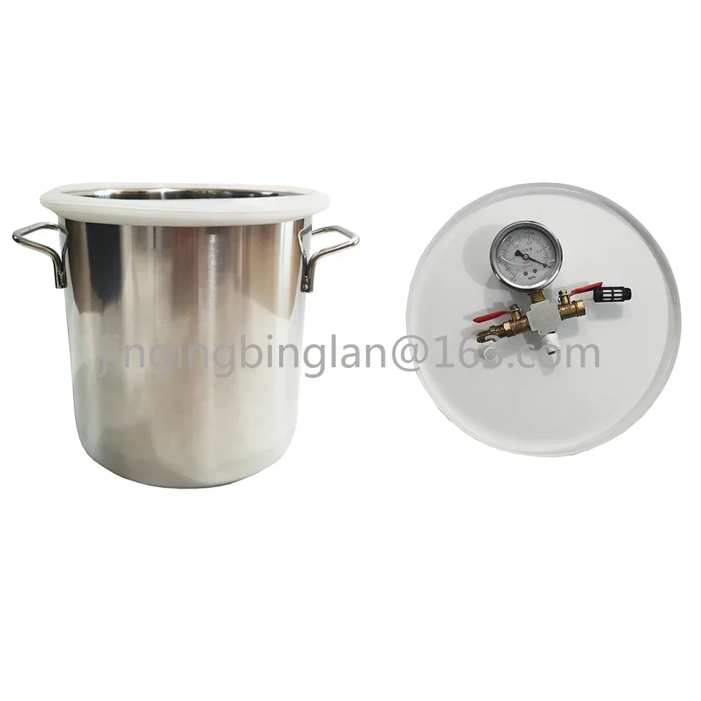 20L Vacuum Chamber 304 Stainless Steel Degassing Tank 30x30CM Epoxy Resin Defoaming Barrel With Transparent Acrylic Lid