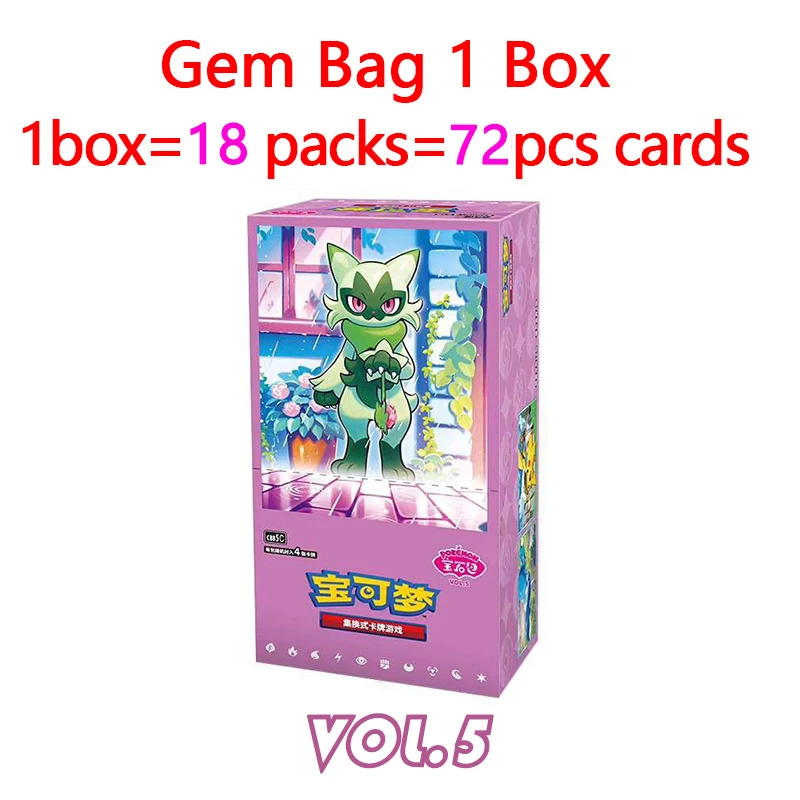 Originele Pokémon Gem Pack Kaarten Vol.5 Vol.3 Vol.2 Vol.1 Trading PTCG Bag Gem Box Deck Sprigatito Eevee Pikachu Gengar Kaart Cadeau