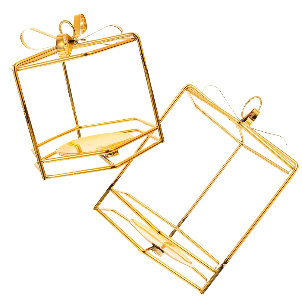 2 قطعة حامل الشمعدان الأوروبي مادة الحديد حامل مصباح الشاي لحفل زفاف ديكور حامل