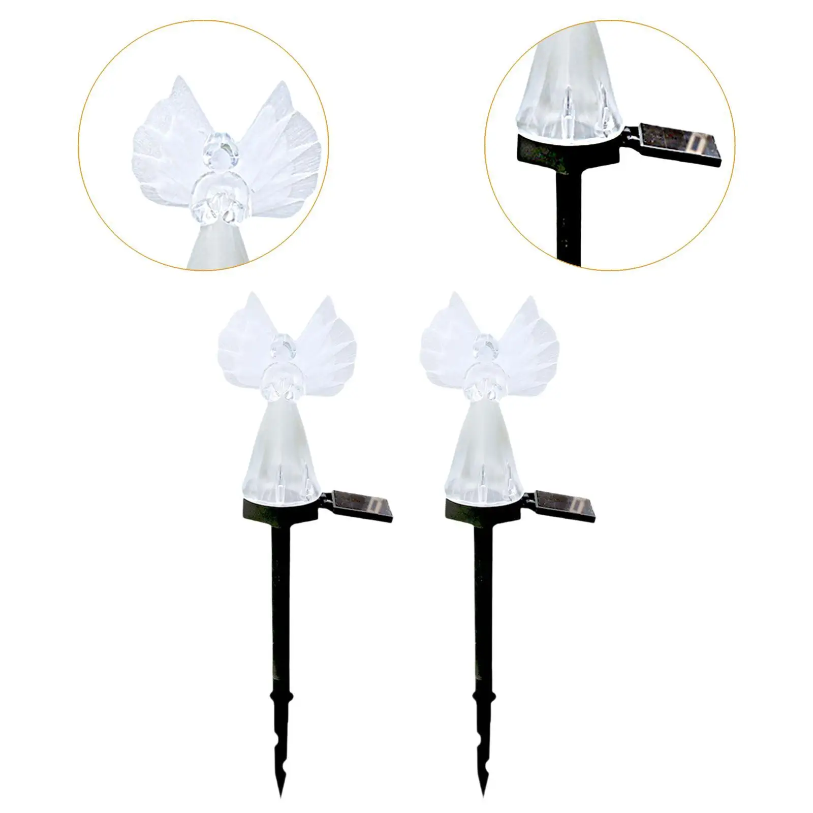 2x Solar Lights, Garden Decorations LED Lamps Waterproof Lighting Fixtures for Walkway, Patio, Balcony, Pathway, Yard,
