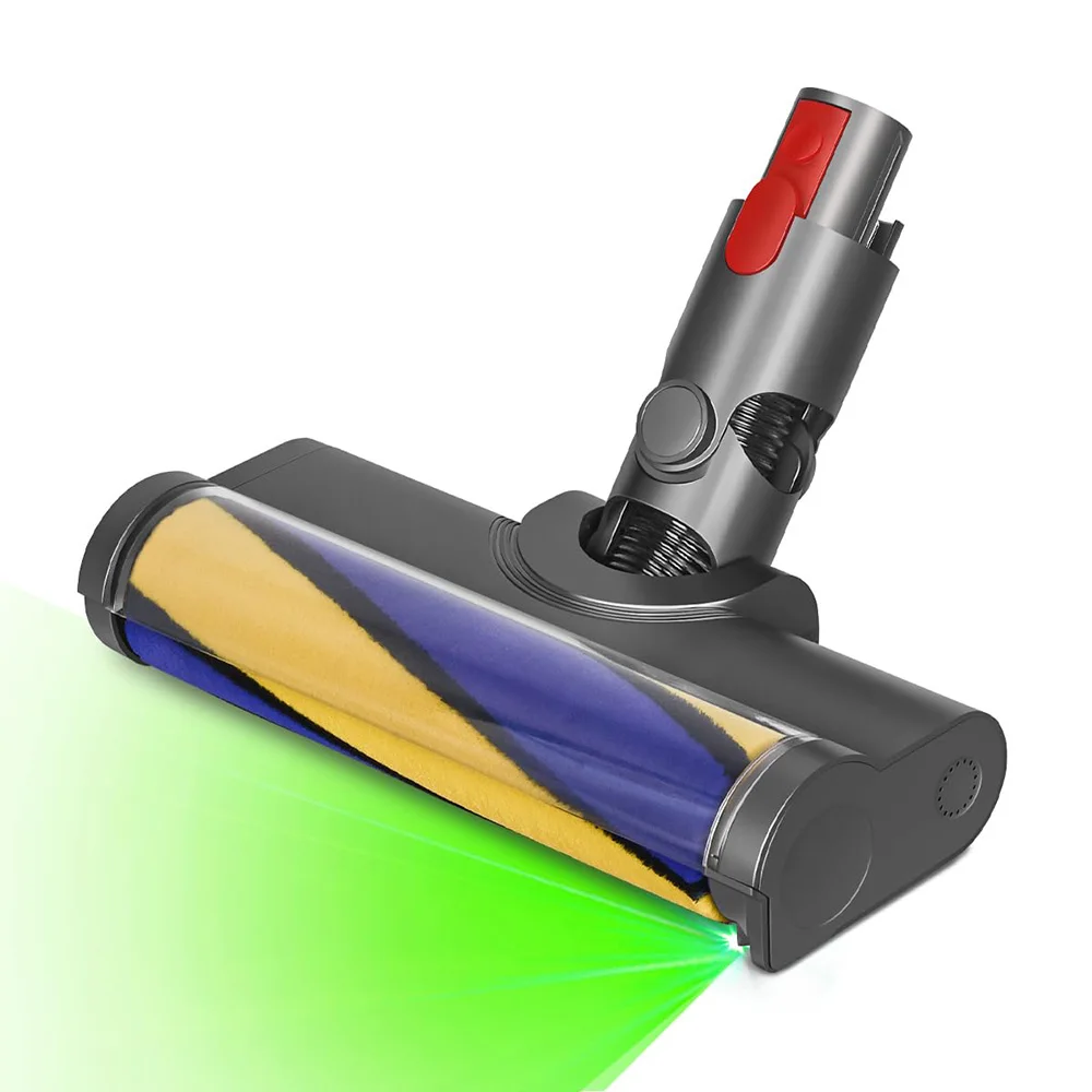 Laser Brush For Dyson V12 Detect Slim V10Slim Accessories Soft Roller Brush Head Motorhead With Green Dust Light Replacement