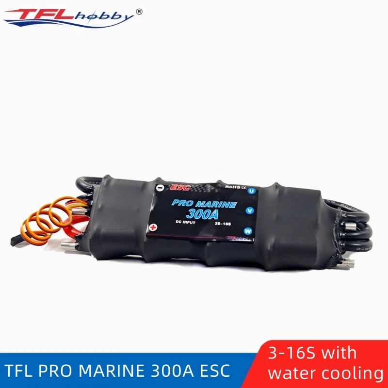 TFL High-voltage Pro MARINE 300A ESC Electric Speed Controller 3S-16S DC Input / USB Program Card for Large RC Racing Model Boat