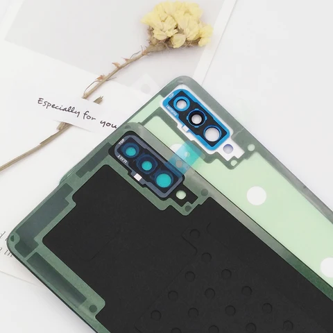 Крышка батарейного отсека для Samsung A70, задняя крышка, задняя крышка корпуса, сменные детали для Galaxy A705 SM-A705FN/DS с объективом камеры