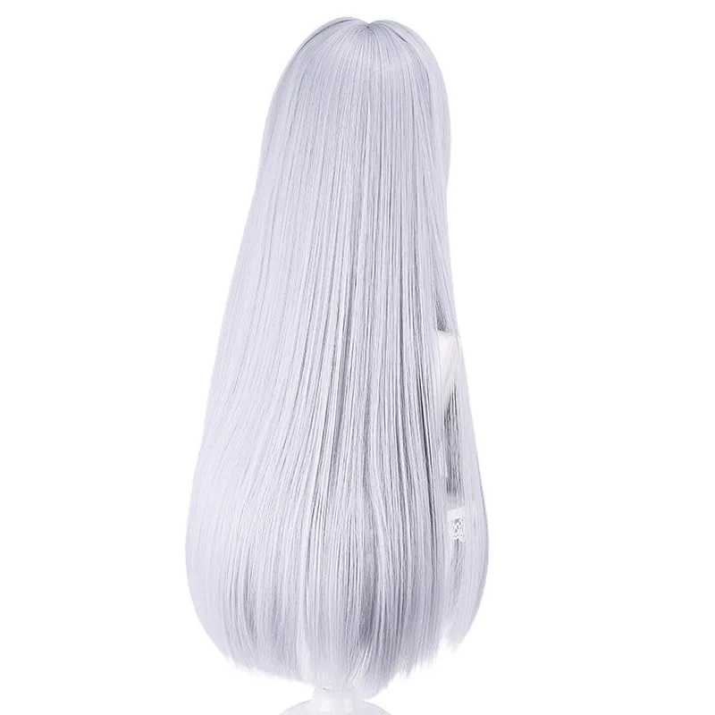 Halloween & Cos Convention Wig 2025 - Frieren Silver Long Straight Hair, Realistic Scalp Top Extended Costume Cosplay Hair