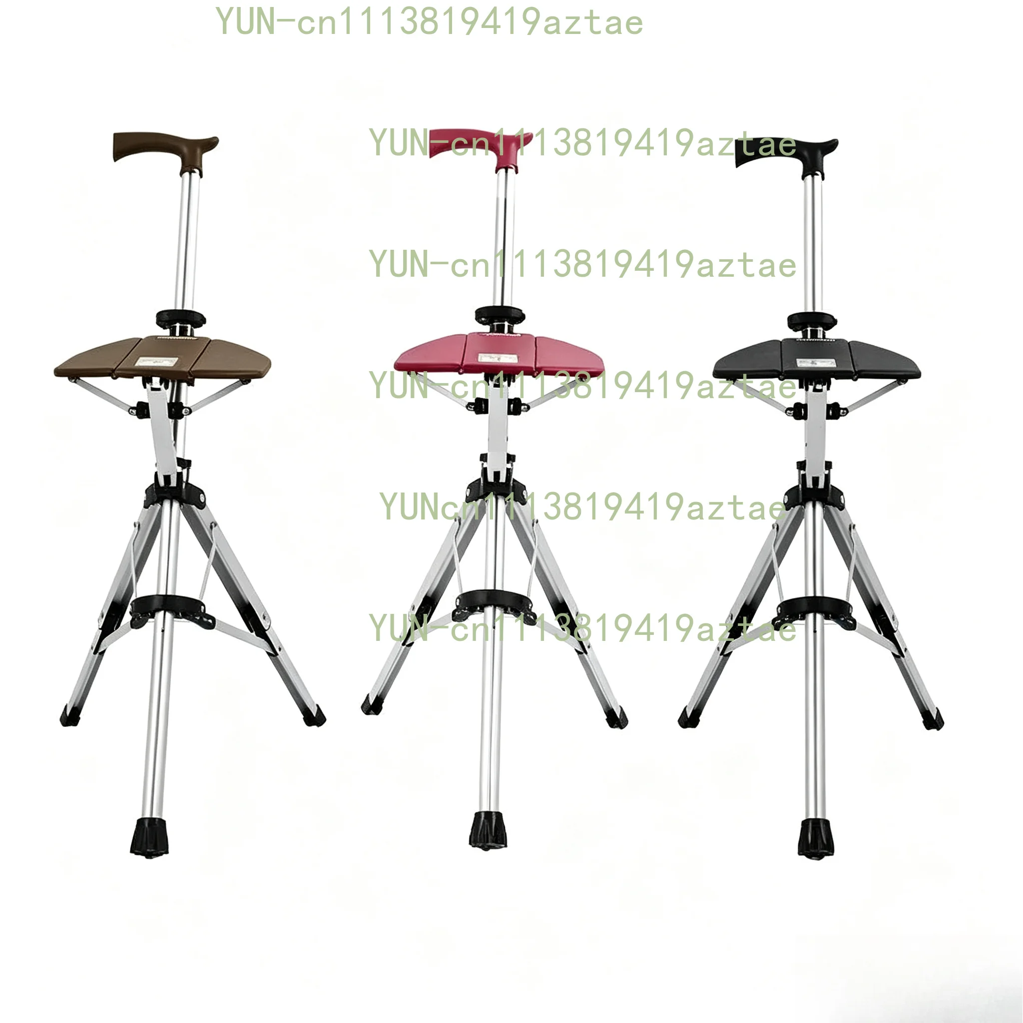 New High Quality Aluminum Alloy Foldable Walking Cane Stick With Seat Adjustable Elderly Crutch Chair With Stool