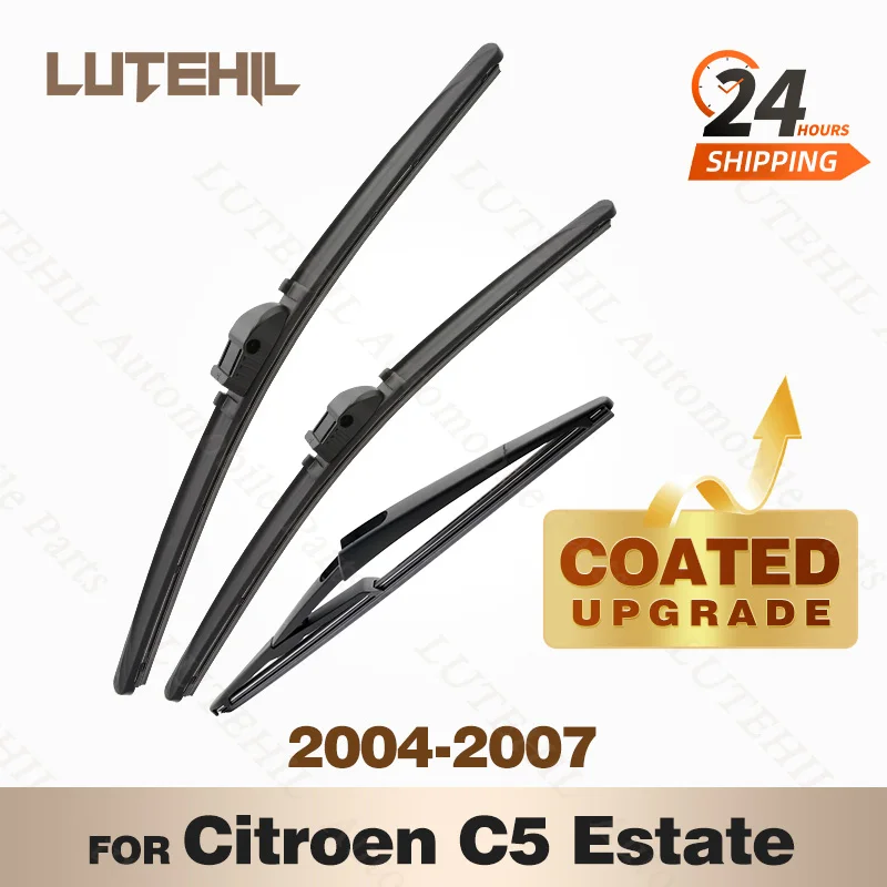 

LUTEHIL's Silicone Front & Rear Wiper Set For Citroen C5 Estate 2004 - 2007 2005 2006 coated windshield wiper blade 26"+19"+12"