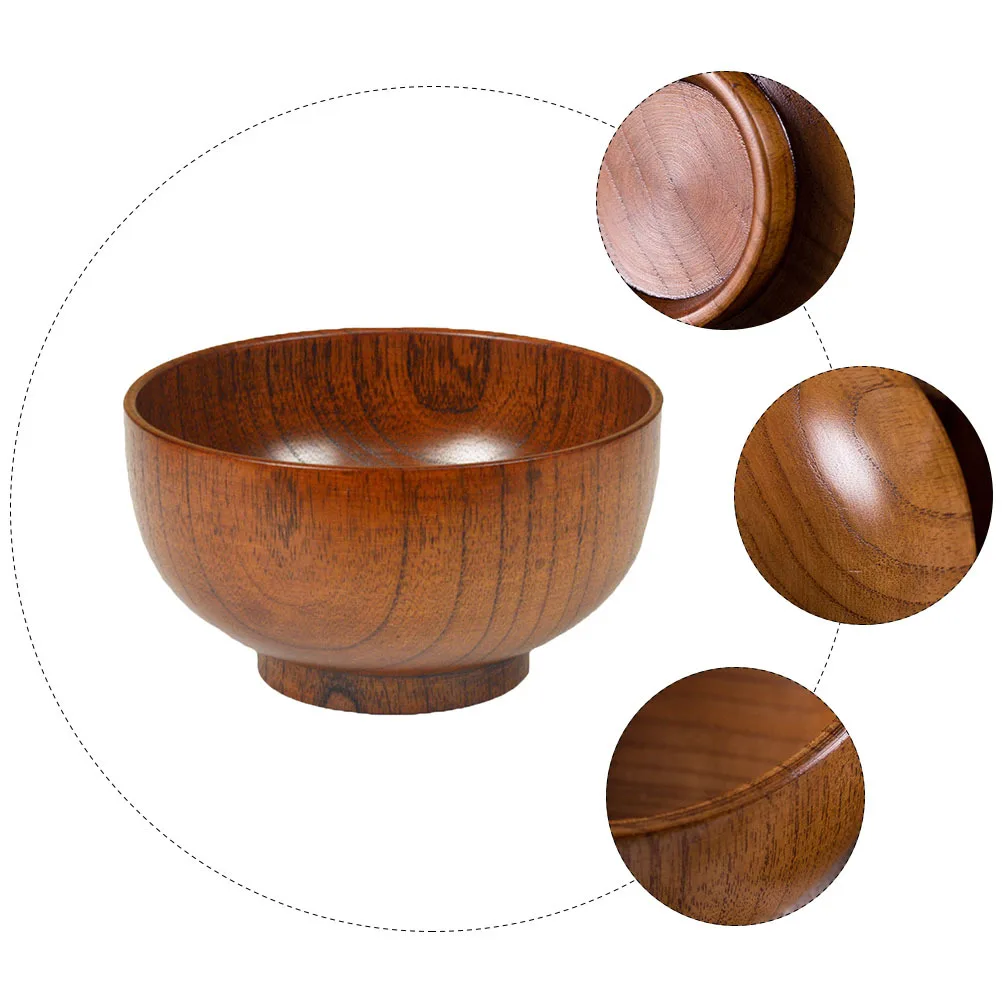 

1Pcs Wood Bowl Delicate Japanese Style Food Container Wooden Storage Bowl Lightweight Safe Eco Friendly Tableware