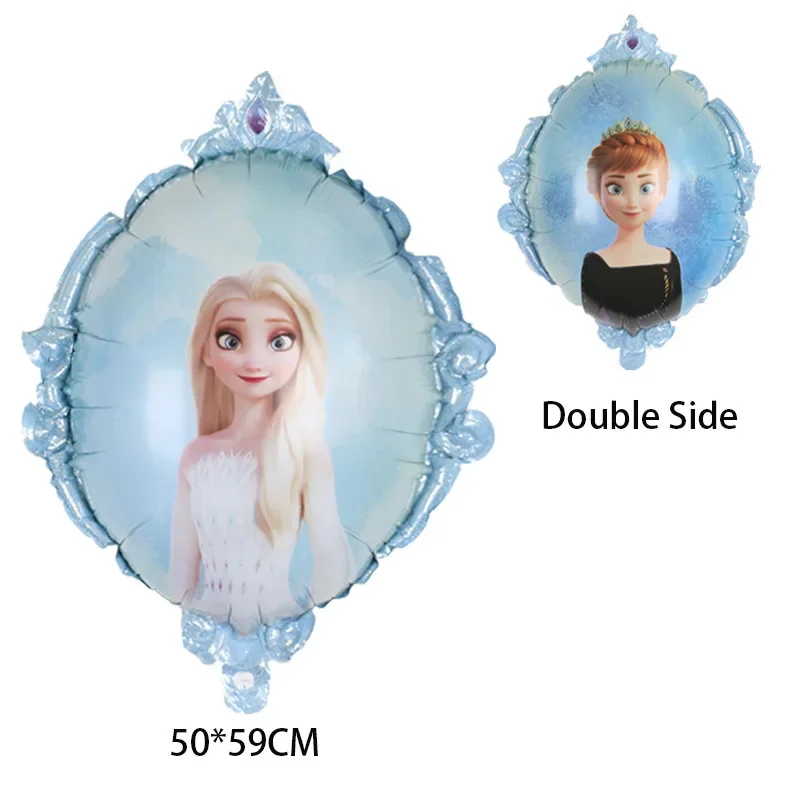 Disney New Frozen Birthday Party Decoration Standing Elsa Anna Princess Snowflake Magic Mirror Aluminum Film Balloon