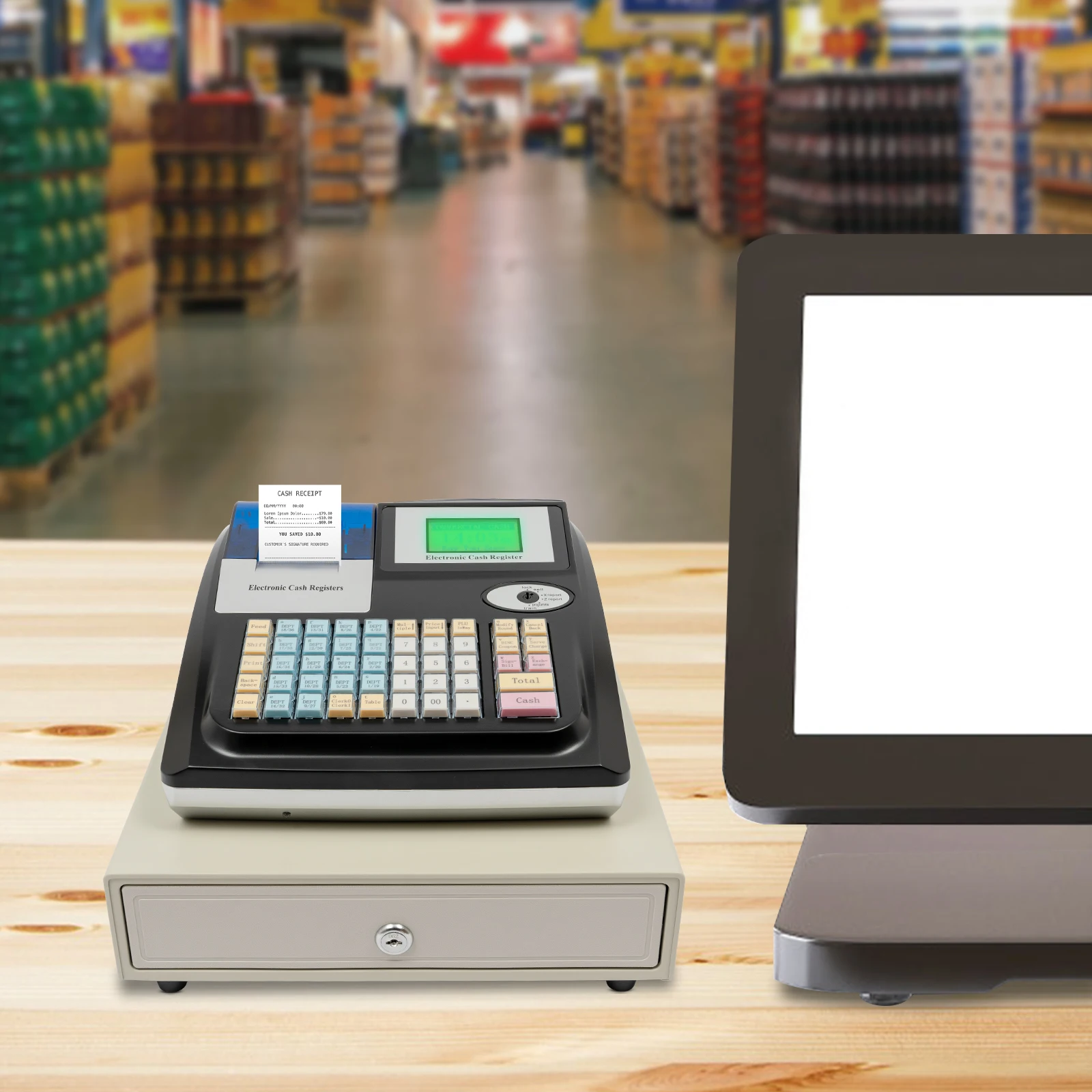 Safescan Electronic Cash Register 48 Keys POS System EU Plug with UV