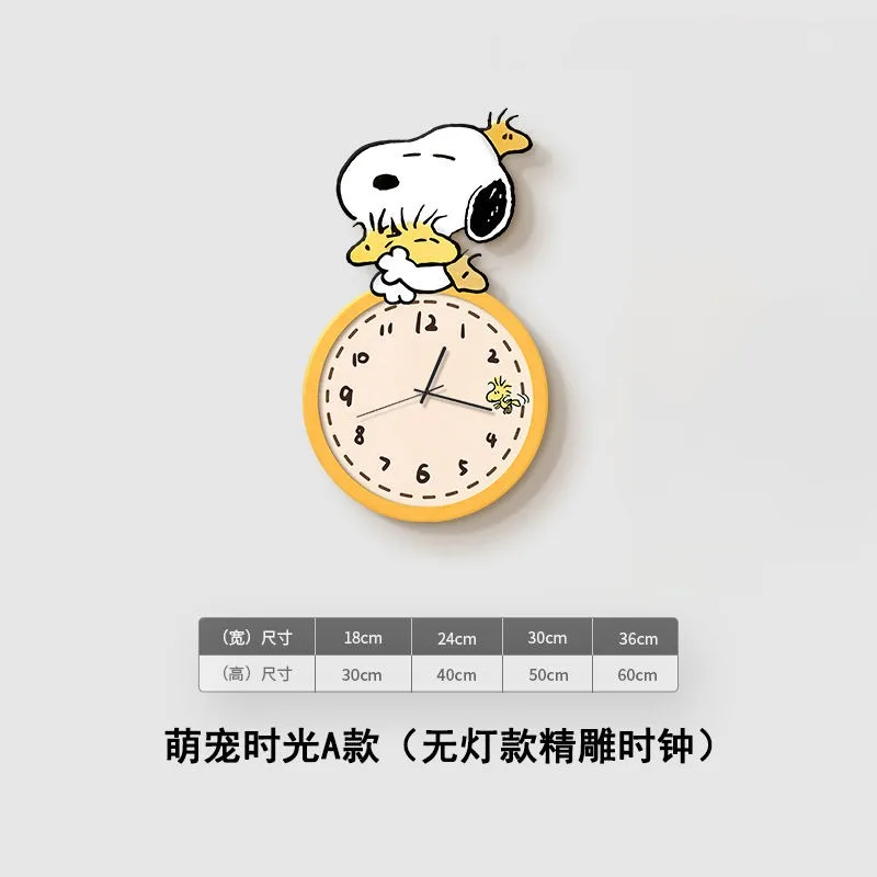 New Snoopy Cartoon Cartoon Style Wall Clock Cream Style Decoration Painting Living Room Dining Room Clock Wall Clock Wholesale view 5