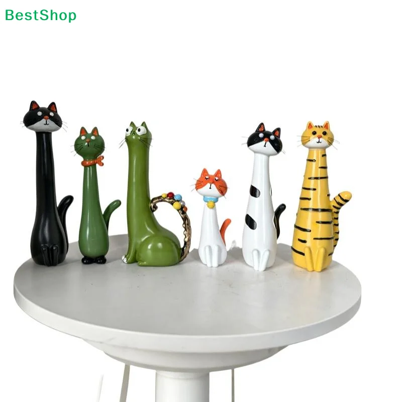 ☭Cat-Shaped Resin Vase, Cute Long-Necked Cat Flower Arrangement Ornament Home Desktop Floral Decoration Great Gift
