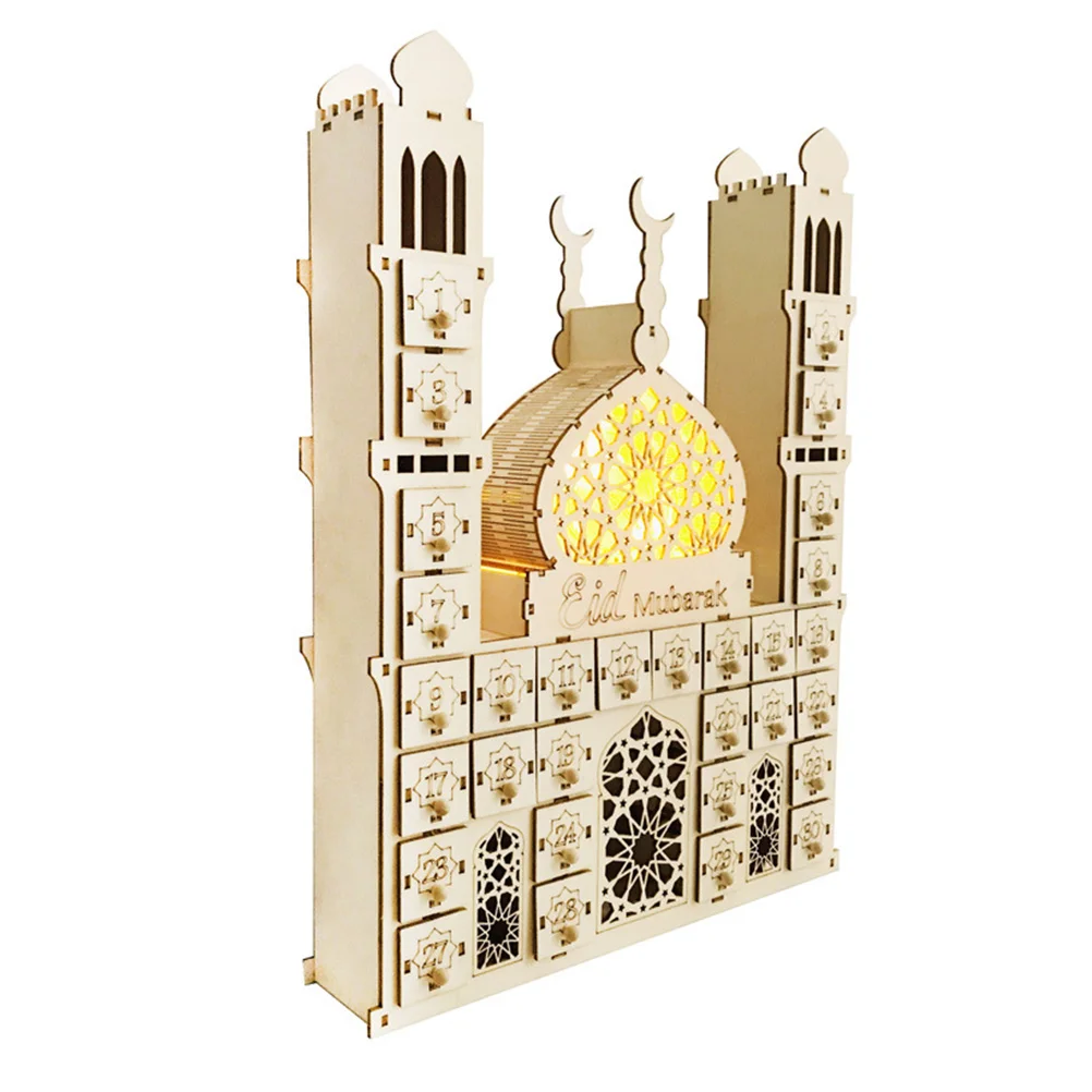 

Wooden Calendar Ornament Countdown Decoration Ramadan Festive Eid Mubarak Desktop