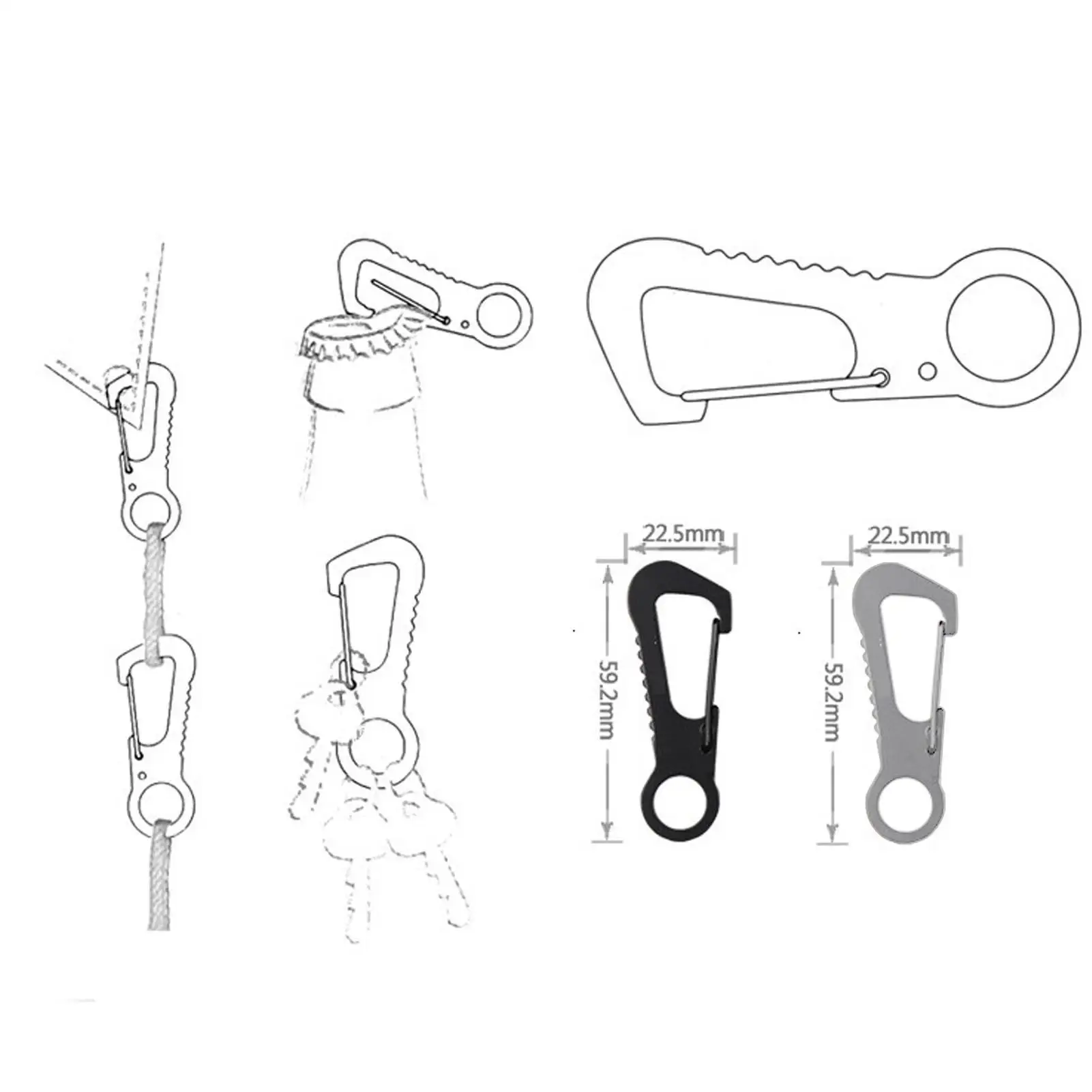 Stainless Steel Multifunctional Quick Hang Buckle Bottle Opener - Travel Friendly