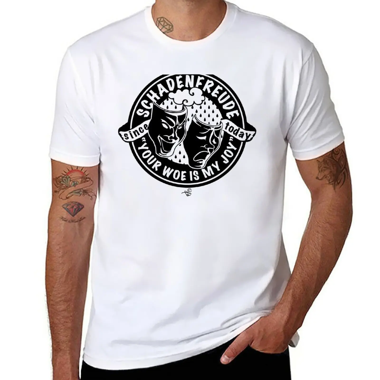 New Original Schadenfreude logo by Tai's Tees T-Shirt tees plain black t shirts men