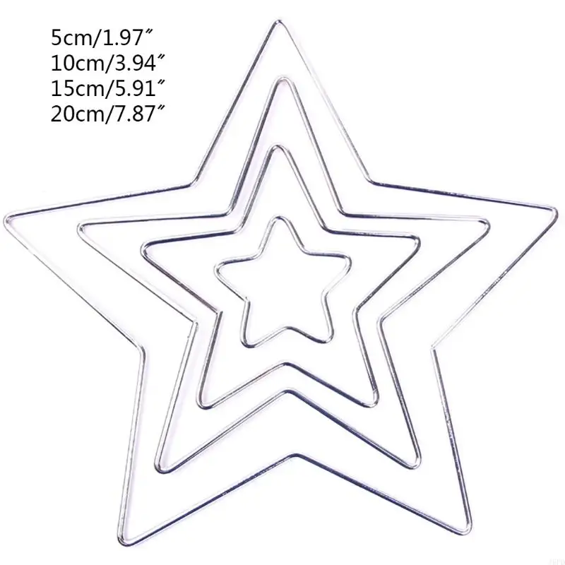 J6PD Metal Floral Hoops Star Pres