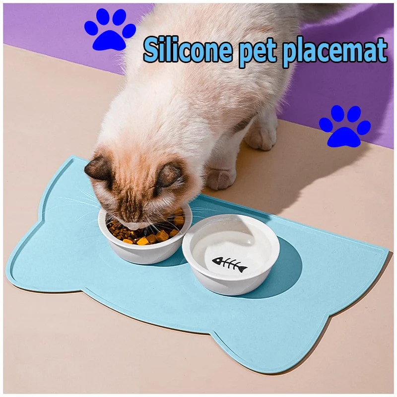 Silicone Pet Feeding Dog Cat Bowl Food Mat Non-Stick Waterproof Pet Food Feeding Pad Puppy Feeder Tray Water Cushion Placemat