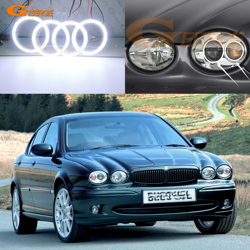 

For JAGUAR X-Type X Type 2001 2002 2003 2004 2005 2006 2007 2008 2009 Excellent Ultra Bright COB Led Angel Eyes Kit Halo Rings