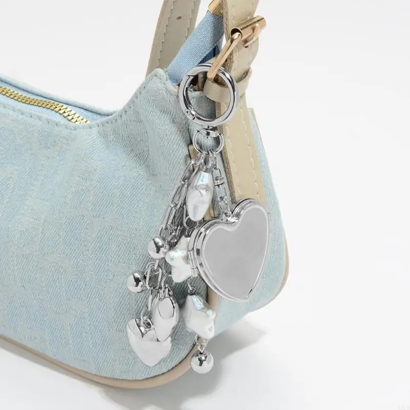 سلسلة مفاتيح كلاسيكية على شكل نجمة لحقائب المفاتيح وحقيبة الظهر للاستخدام اليومي وإكسسوارات المفاتيح المزخرفة حلية فضية A2UB