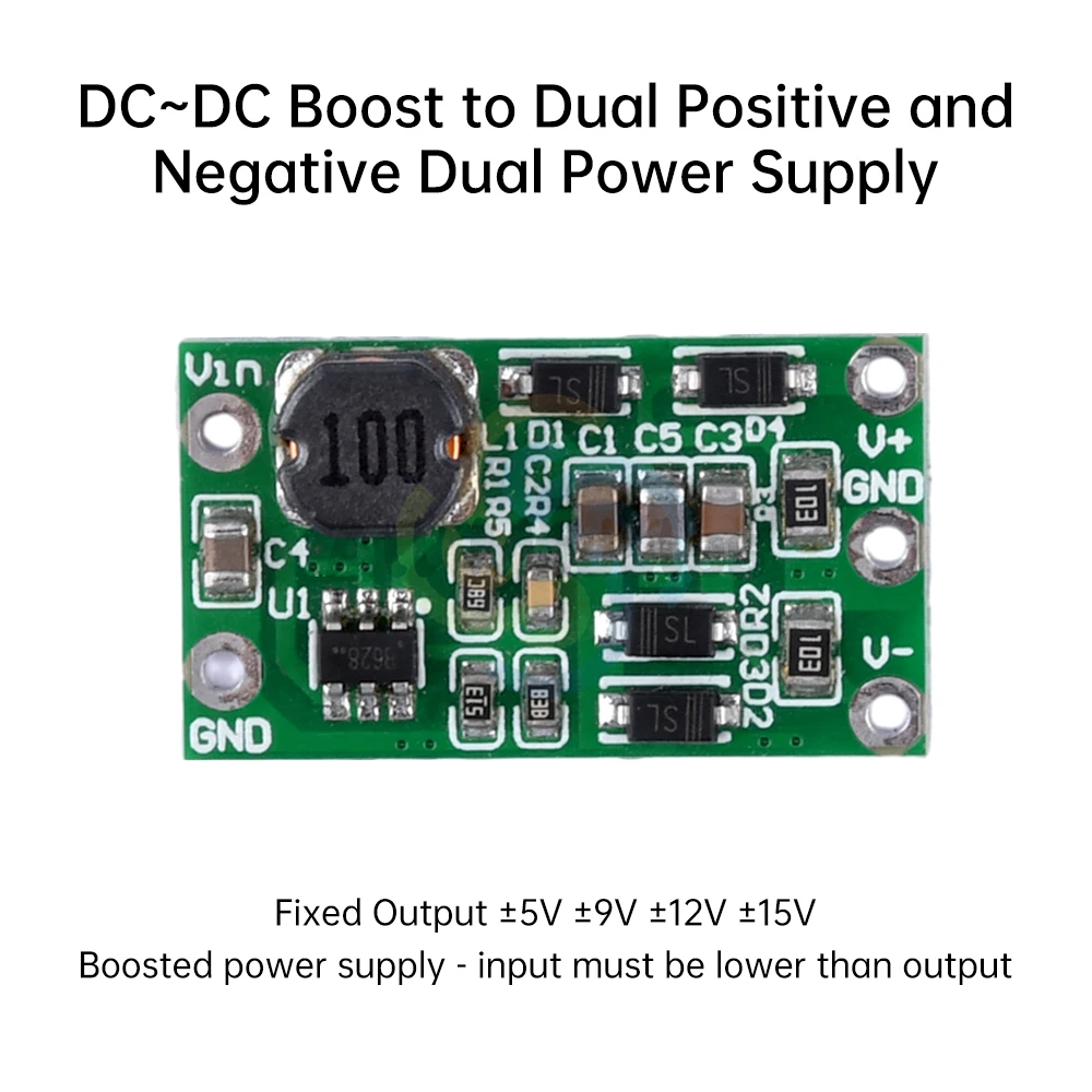 DC-DC Step-Up Positive Voltage Negative Voltage Module DC-DC 3-15V To ±5V±12V 100MA To Positive And Negative Power Supply